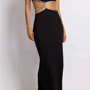 Meshki Black Strapless Cut-Out Dress